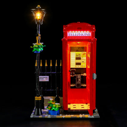 Light Kit For Red London Telephone Box 21347-BriksMax