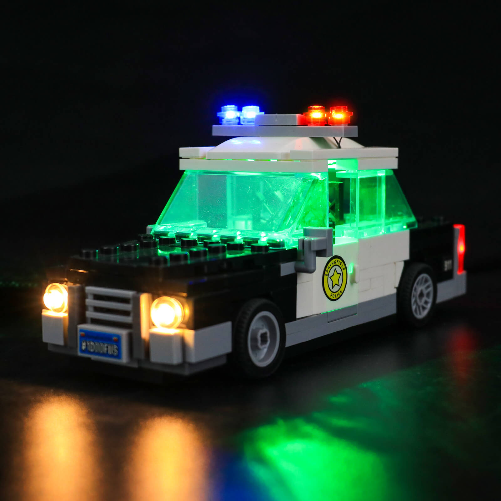 Lego police car store with working lights