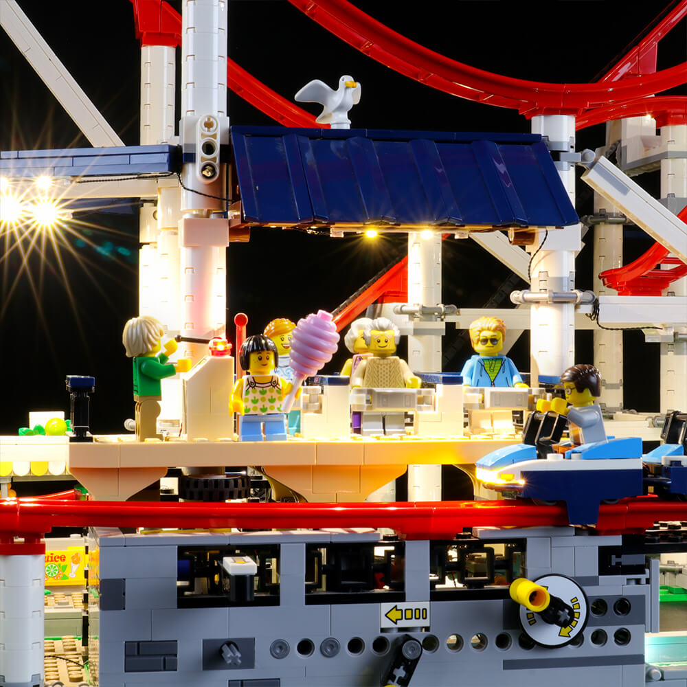 Lego roller coaster online lights