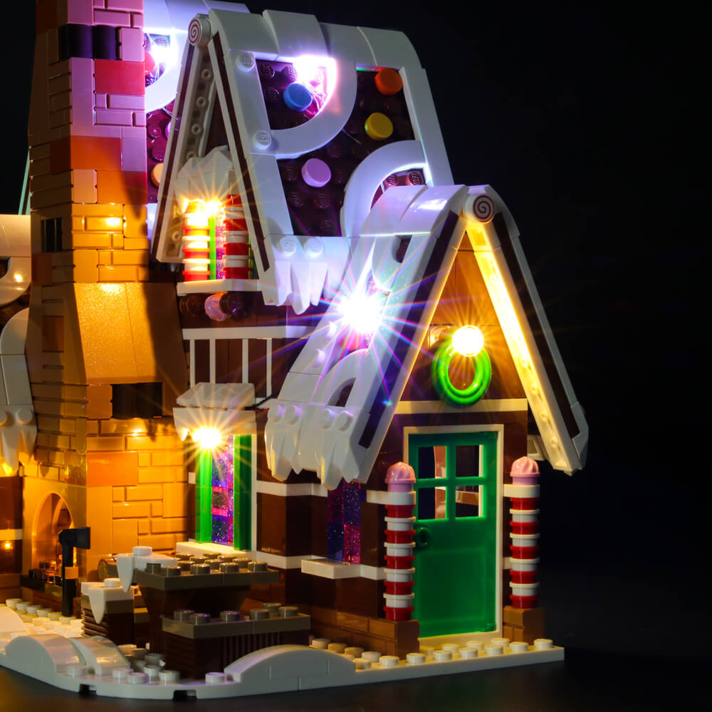 Lego gingerbread house outlet lights