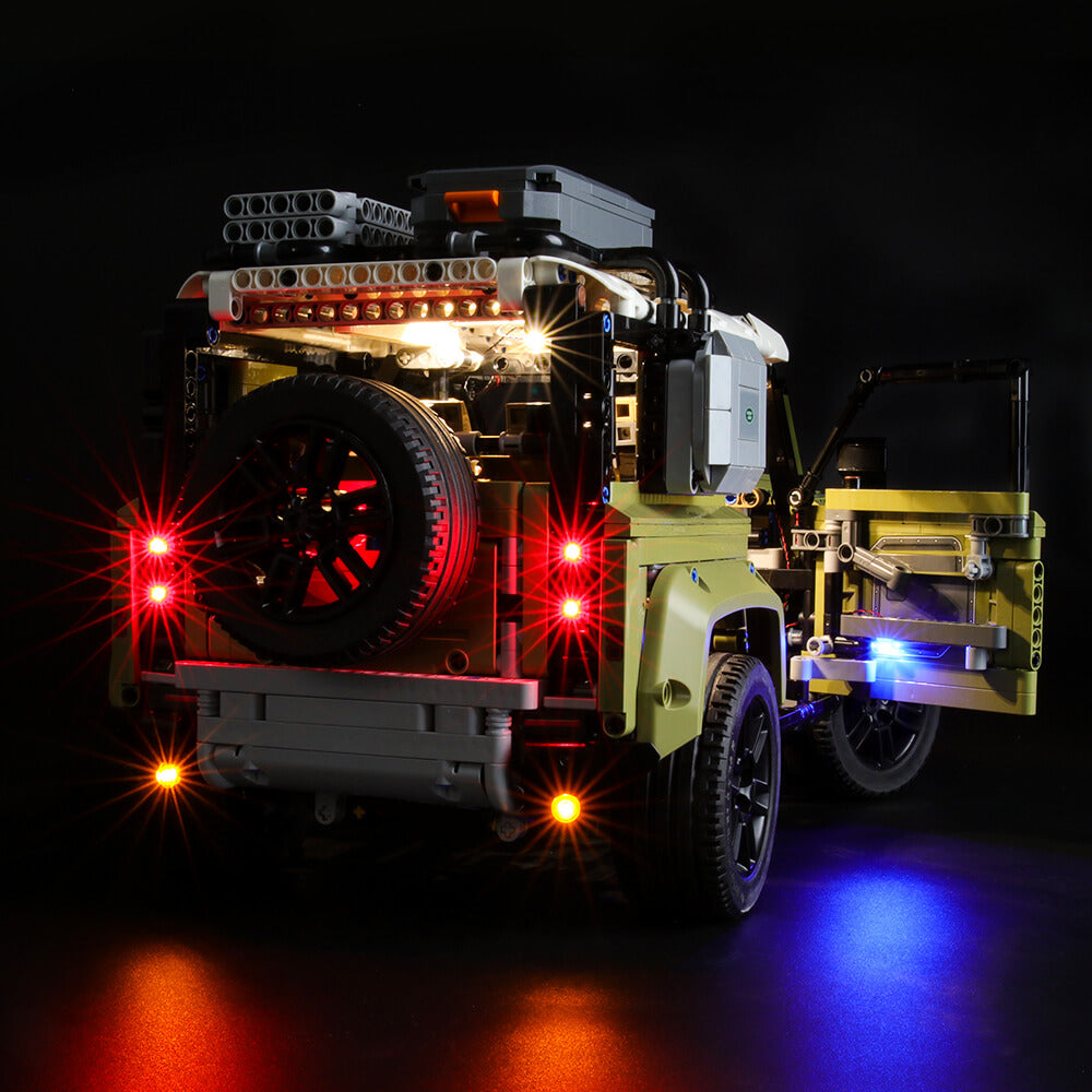 Lego technic land discount rover defender lights